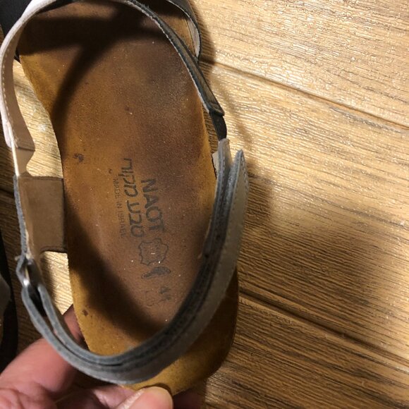 Naot women black & white leather sandals, 10 - Picture 6 of 11
